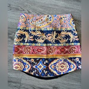 NWT Zara Fall Patterned Silk-like Mini Skirt